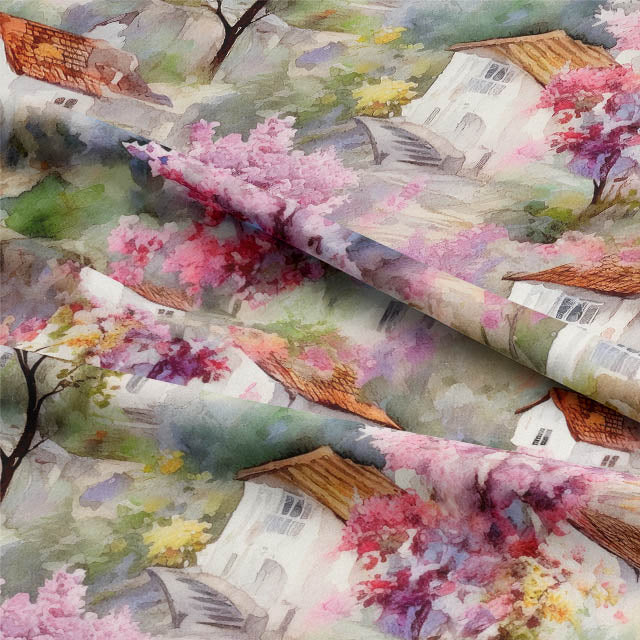 Tuscany Cotton Curtain Fabric - Pink
