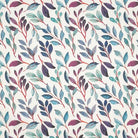 Verdure Magenta - Leaf Pattern Curtain Fabric