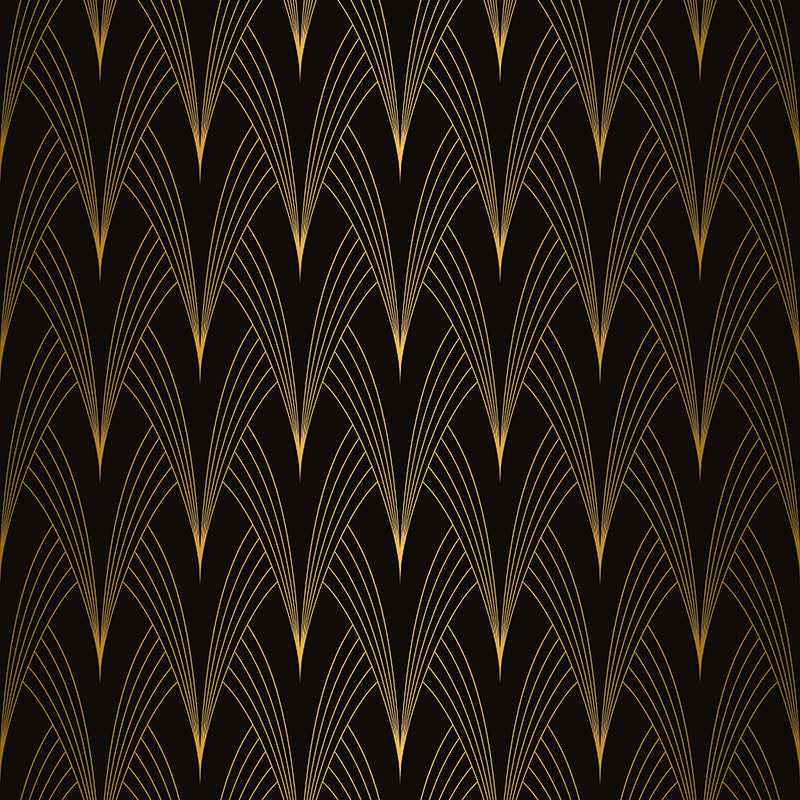 Vesper Ebony Gold art deco velvet upholstery fabric flat image