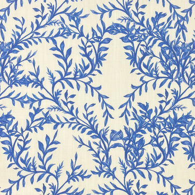 Vine Linen Curtain Fabric Delft – botanical vine design on linen union