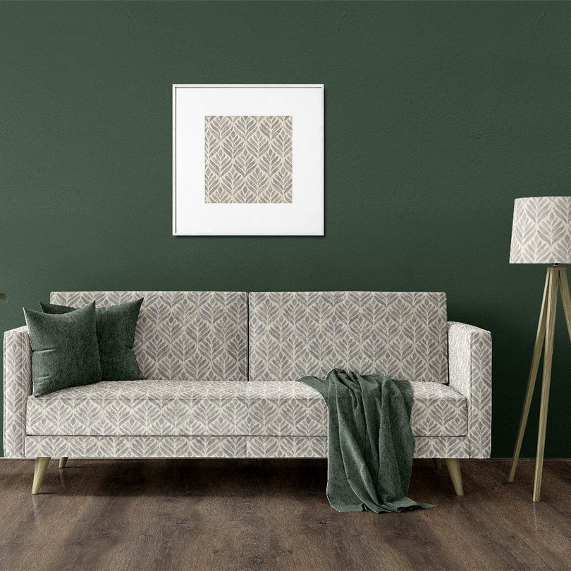 Watercolour leaves upholstery fabric featuring vibrant green and blue botanical design on a soft and durable material, perfect for adding a touch of nature to your home decor