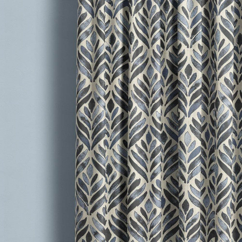 Watercolour Leaves Upholstery Fabric with green and blue leaf pattern, perfect for home decor projects and adding a touch of nature to any space