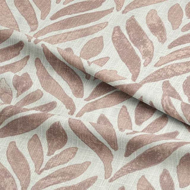 Watercolour leaves print upholstery fabric in shades of green and blue