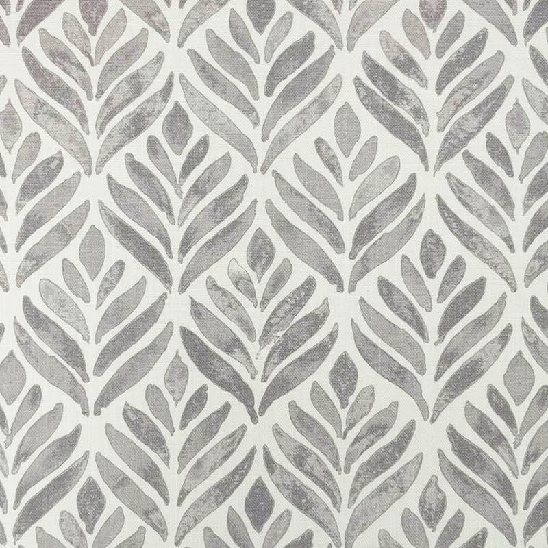 Flat image of Watercolour Foliage Velvet Fabric in Grey – versatile velvet upholstery fabric with leaf motif
