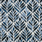 Flat image of Watercolour Foliage Velvet Fabric in Indigo – painterly velvet leaf fabric in dark blue tones