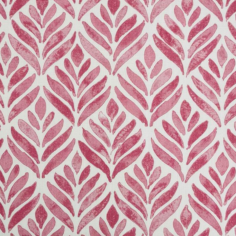 Flat image of Watercolour Foliage Velvet Fabric in Pink – decorative pink velvet upholstery fabric with leaves
