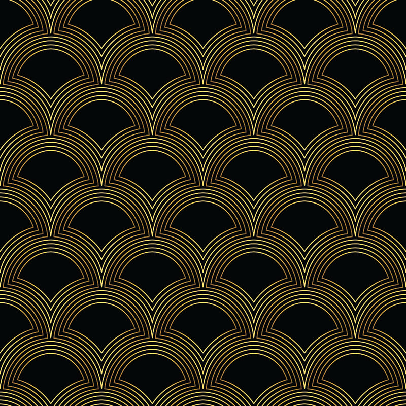 Waverly Ebony Gold art deco velvet upholstery fabric flat image
