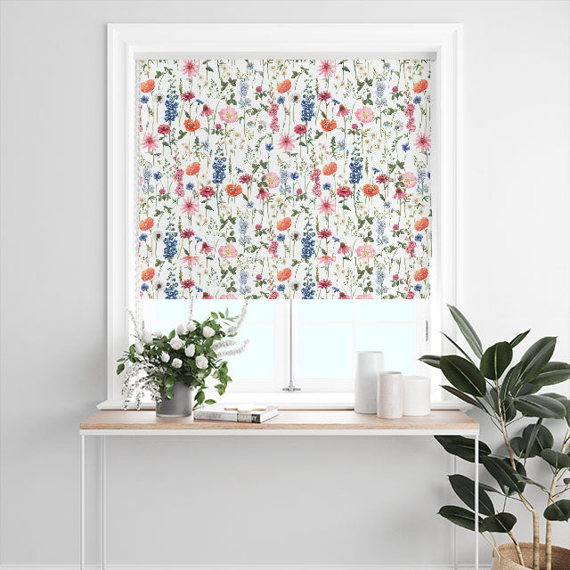 Wild Flowers Linen Curtain Fabric - Summer