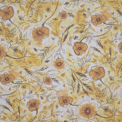 Échantillon de tissu pour rideau en lin coquelicots sauvages - Holkham Sands
