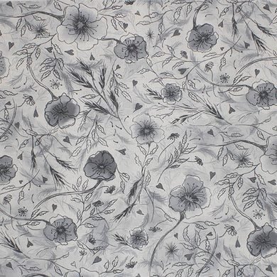 Échantillon de tissu pour rideau en lin Wild Poppies - Blakeney Seal