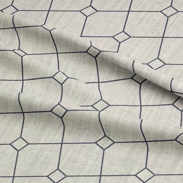 York Check Midnight Navy - Linen Upholstery Fabric UK