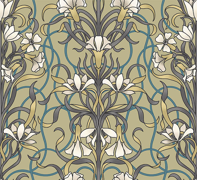 Agatha Cotton Curtain Fabric in Willow Green, perfect for elegant home decor