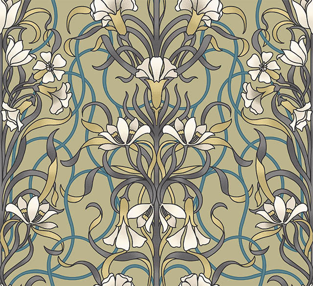 Agatha Cotton Curtain Fabric in Willow Green, perfect for elegant home decor