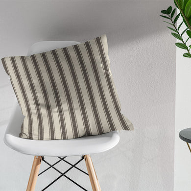 Albany Stripe Cotton Curtain Fabric - Charcoal