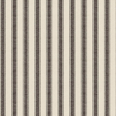 Albany Stripe Cotton Curtain Fabric - Charcoal