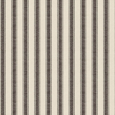 Albany Stripe Cotton Curtain Fabric - Charcoal