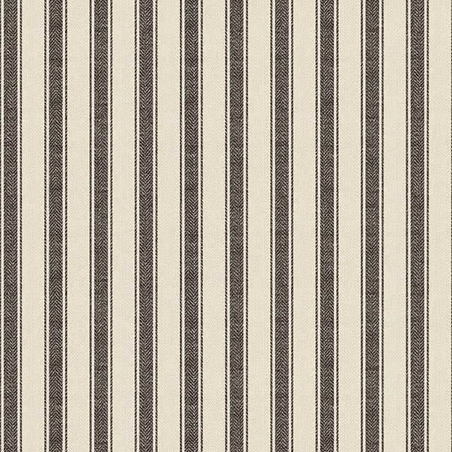 Albany Stripe Cotton Curtain Fabric - Charcoal