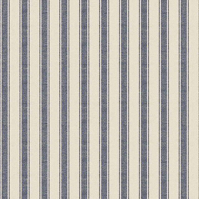 Albany Stripe Cotton Curtain Fabric - Denim