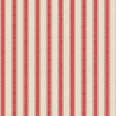 Albany Stripe Cotton Curtain Fabric - Red