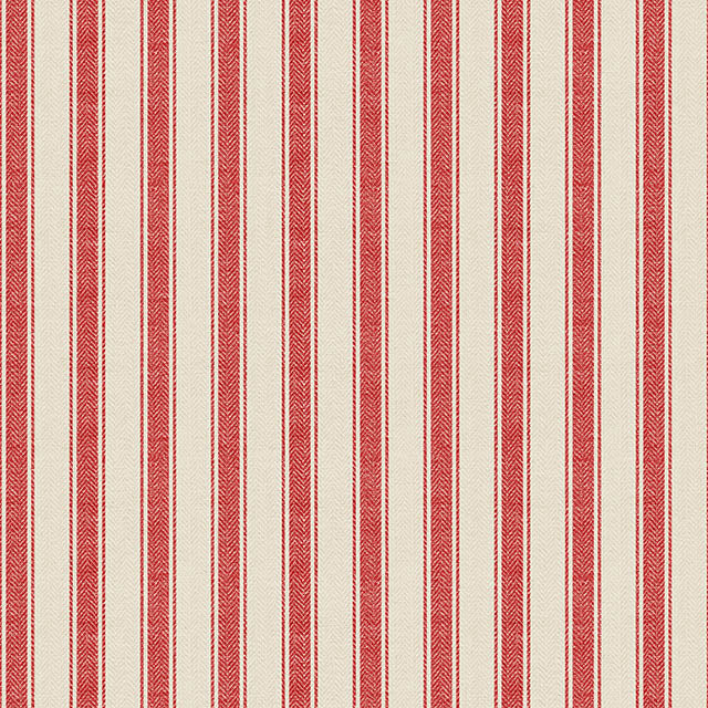 Albany Stripe Cotton Curtain Fabric - Red