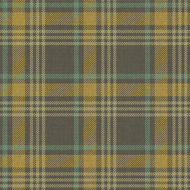 Arkaig Plaid Linen Curtain Fabric - Slate 