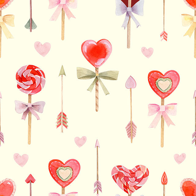 Arrow Heart Cotton Curtain Fabric - Red