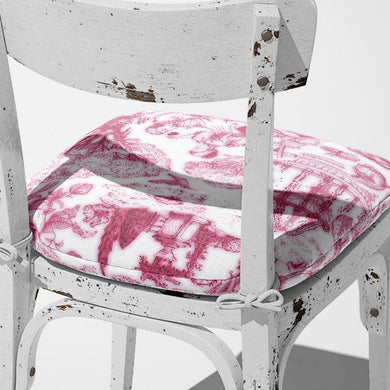 Auvergne Toile De Jouy Fabric - Pink