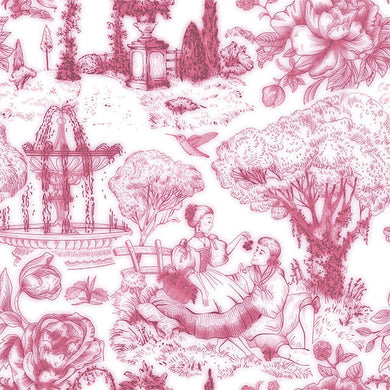 Échantillon de tissu Auvergne Toile De Jouy - Rose