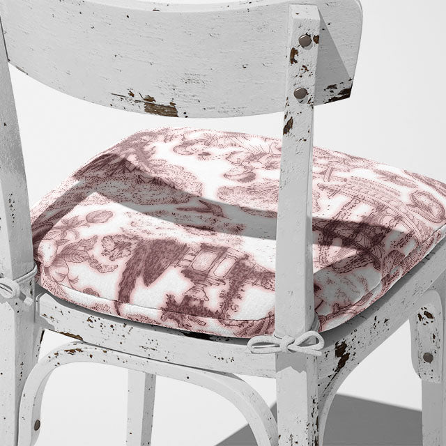 Beautiful and sophisticated Auvergne Toile De Jouy Fabric - Rose Gold
