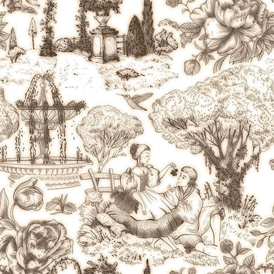 Échantillon de tissu Auvergne Toile De Jouy - Sépia