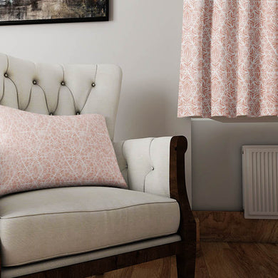 Baran Linen Curtain Fabric in Terracotta, showcasing the texture and color nuances