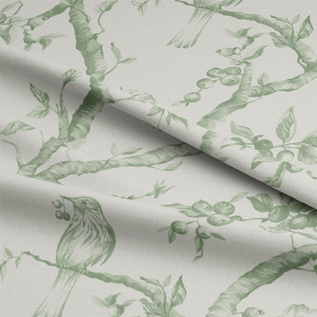 Bilberry Linen Curtain Fabric - Green