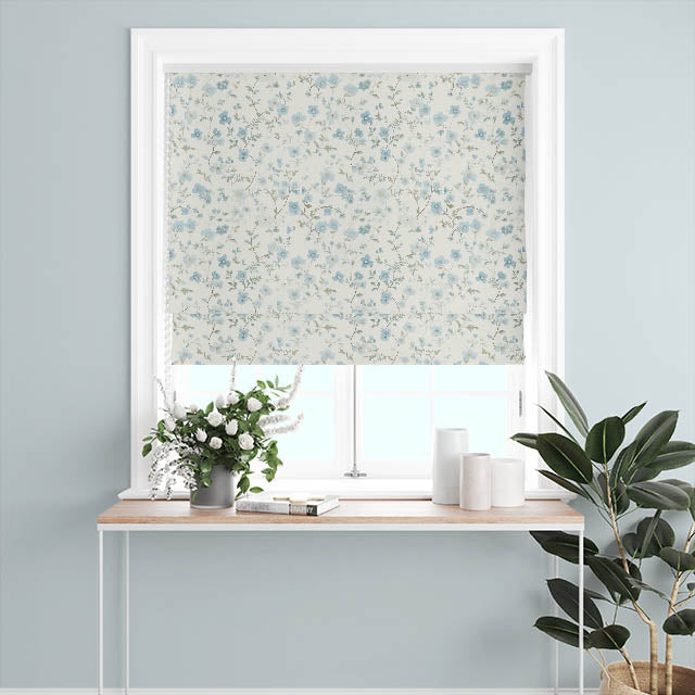  Enhance your home decor with the soft and graceful Blossoms Cotton Curtain Fabric - Cornflower, designed to bring a sense of peace and serenity to your living space