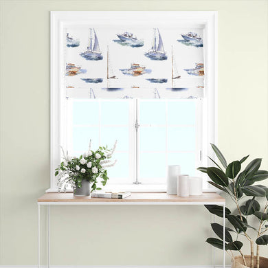 Lighthouse Cotton Curtain Fabric - White