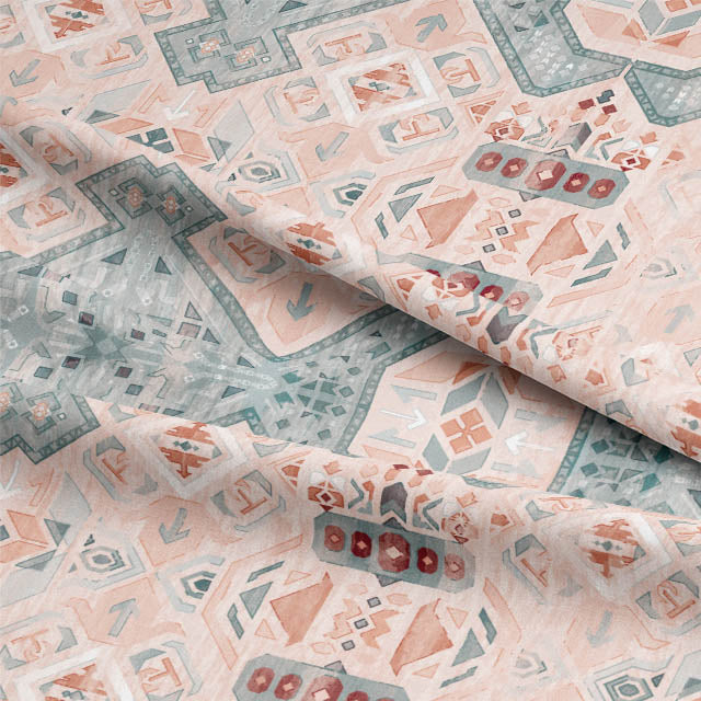 Soft and luxurious blush-colored linen fabric for curtains and drapes