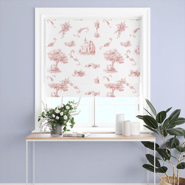 Bordeaux Toile Cotton Curtain Fabric - Rouge