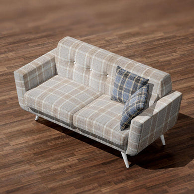 Westerdale Plaid Upholstery Fabric - Natural* is a finely woven, durable fabric with a classic plaid pattern in neutral tones, perfect for adding a touch of rustic charm to any home decor project