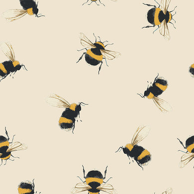 Bumble Bee Cotton Fabric Sample - Linen