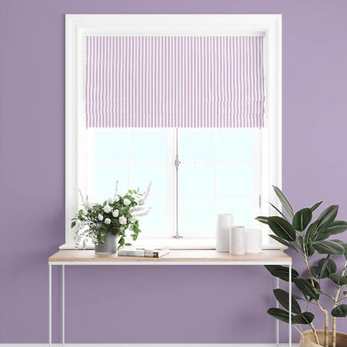 Candy Stripe Cotton Curtain Fabric - Lilac