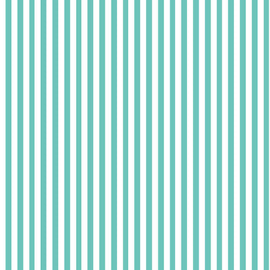 Candy Stripe Cotton Fabric Sample - Aqua