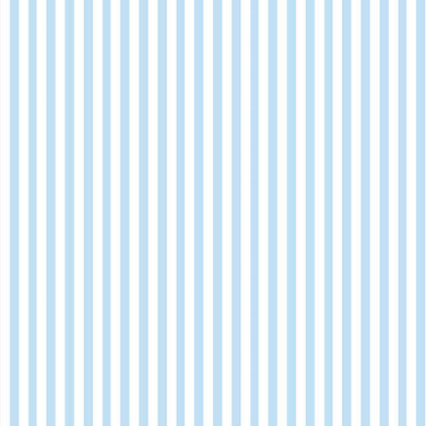 Candy Stripe Cotton Curtain Fabric in Baby Blue with White Stripes