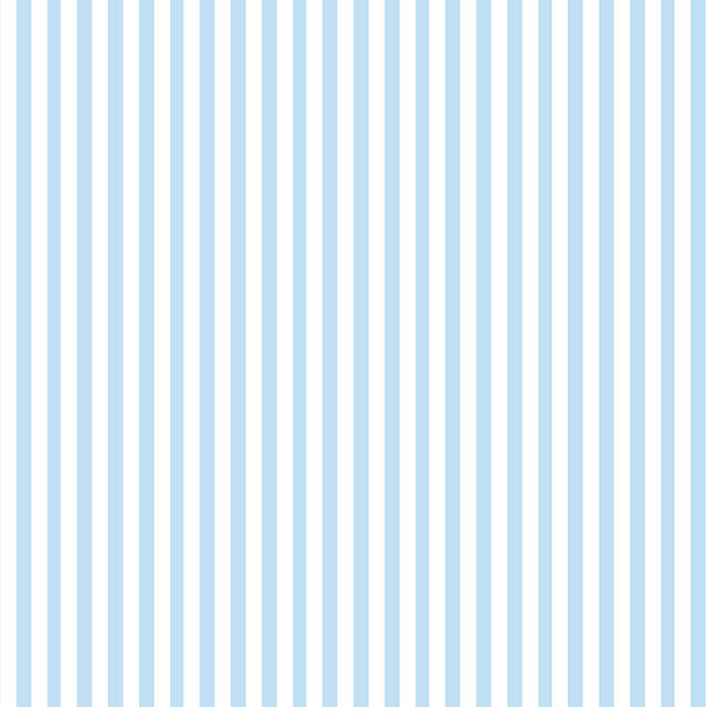 Candy Stripe Cotton Curtain Fabric in Baby Blue with White Stripes