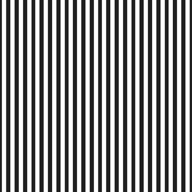 Candy Stripe Cotton Curtain Fabric - Black