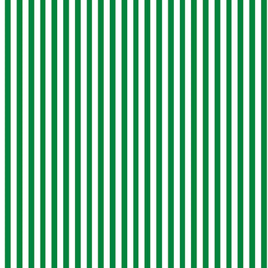 Candy Stripe Cotton Curtain Fabric - Bottle Green