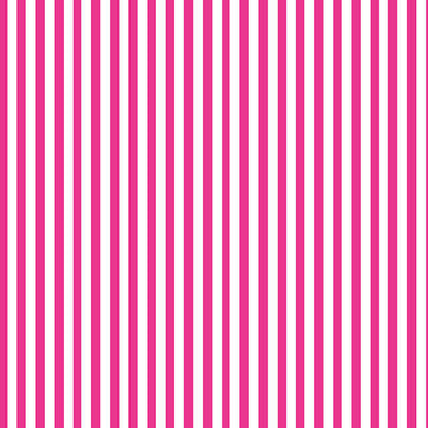 Candy Stripe Cotton Fabric Sample - Cerise