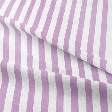 Candy Stripe Cotton Curtain Fabric - Lilac