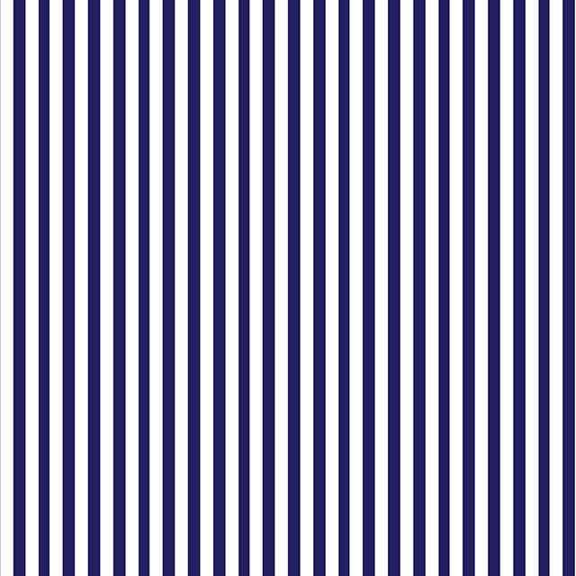 Candy Stripe Cotton Curtain Fabric - Navy