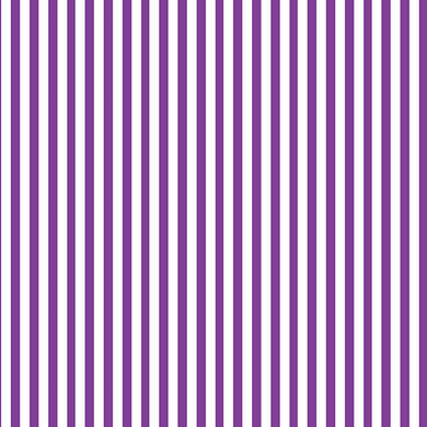Candy Stripe Cotton Curtain Fabric - Purple
