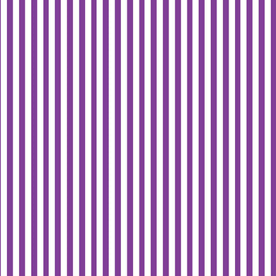 Candy Stripe Cotton Fabric Sample - Purple
