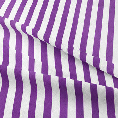 Candy Stripe Cotton Curtain Fabric - Purple